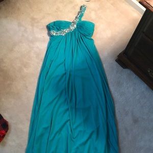 Teal prom dress